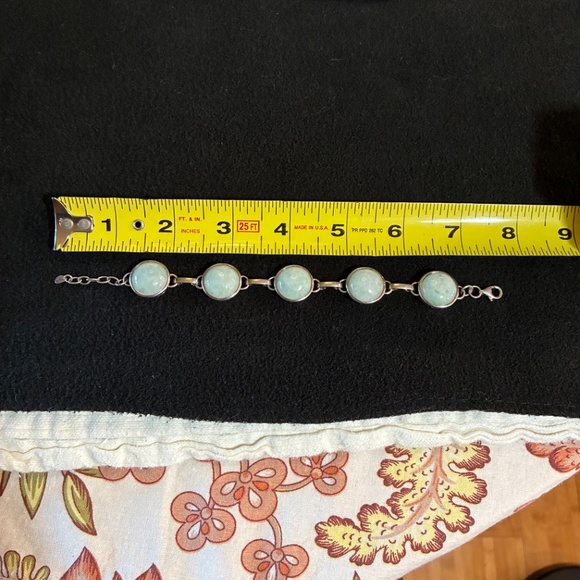 Sterling Silver & Aventurine Sone Bracelet - Picture 2 of 3